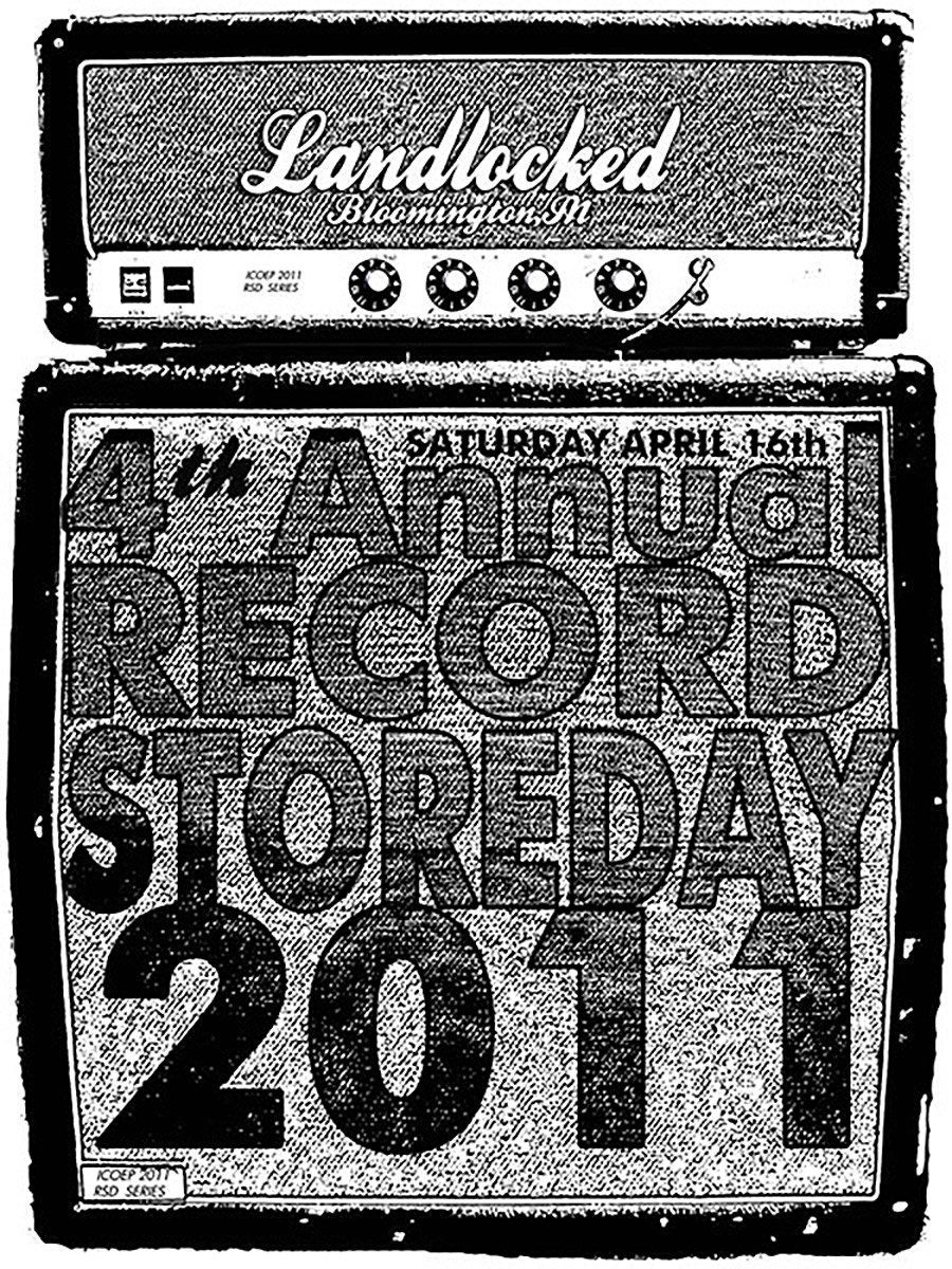 4th Annual Record Store Day at Landlocked Music Design - 1-color screen print on paper, shirts, and other merch
