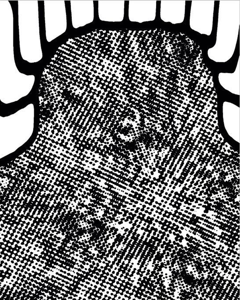 As the Mouth of Madness Speaks - 2-Color Screen Print on gessoed panel board