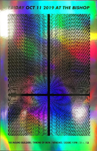 The Mound Builders / Throne of Iron / Wenches at the Bishop Poster - 1-color screen print on holographic paper